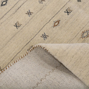 Modern Design Beige Hand Loomed Wool Area Rug