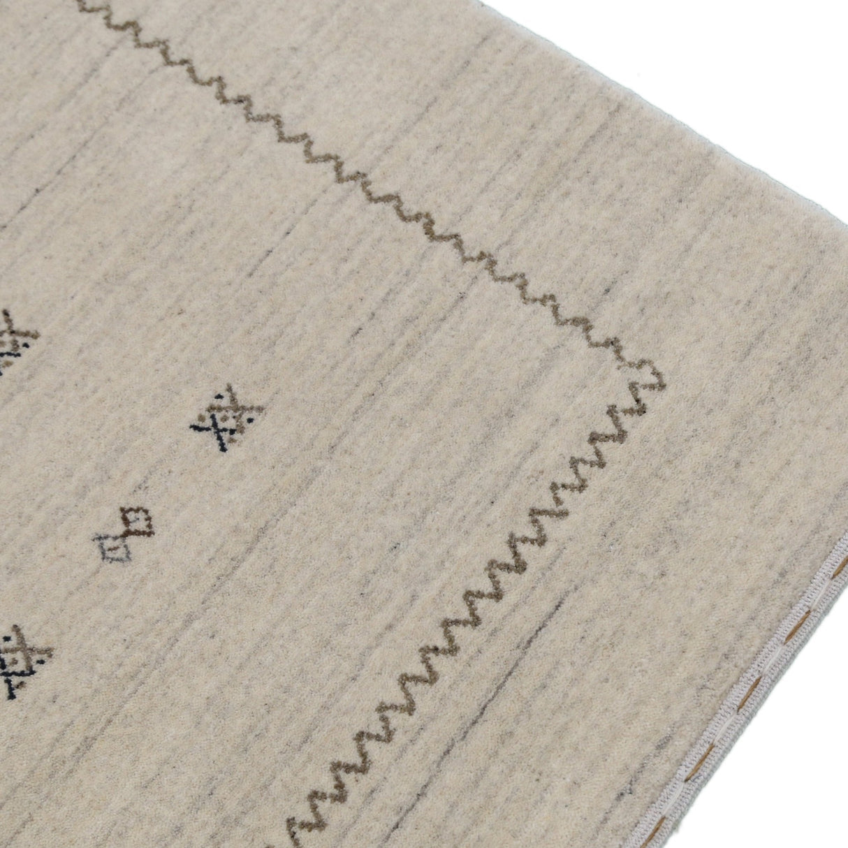 Modern Design Beige Hand Loomed Wool Area Rug