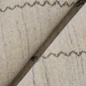 Modern Design Beige Hand Loomed Wool Area Rug