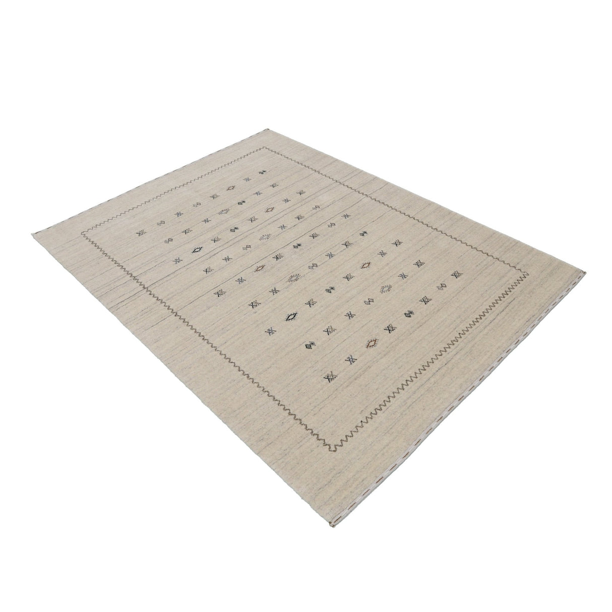 Modern Design Beige Hand Loomed Wool Area Rug