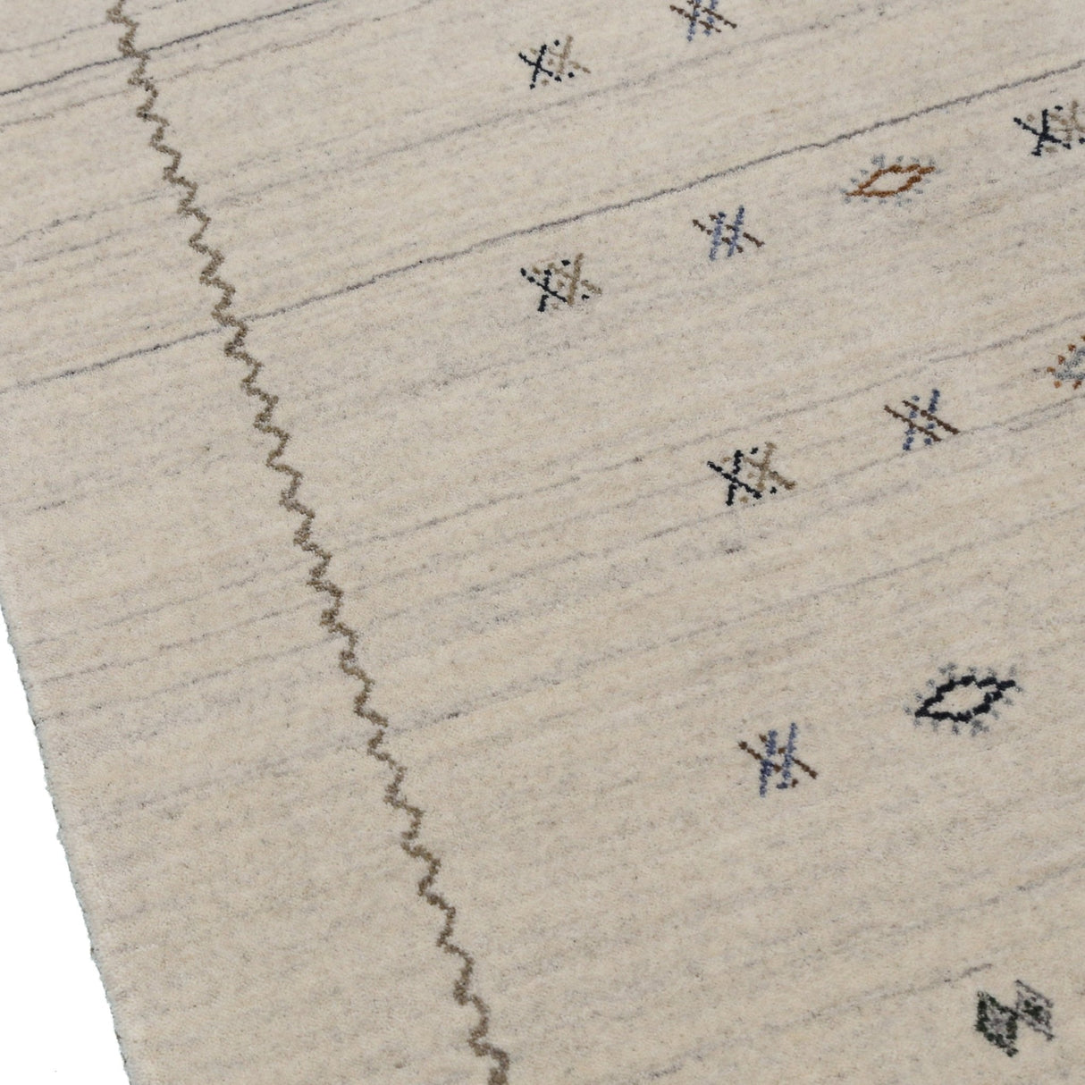 Modern Design Beige Hand Loomed Wool Area Rug