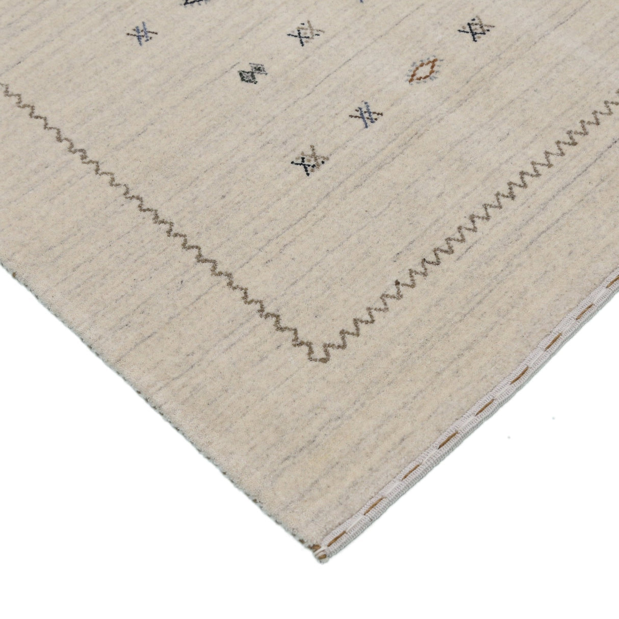 Modern Design Beige Hand Loomed Wool Area Rug