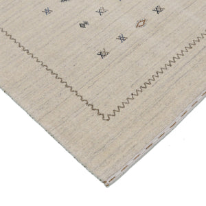 Modern Design Beige Hand Loomed Wool Area Rug