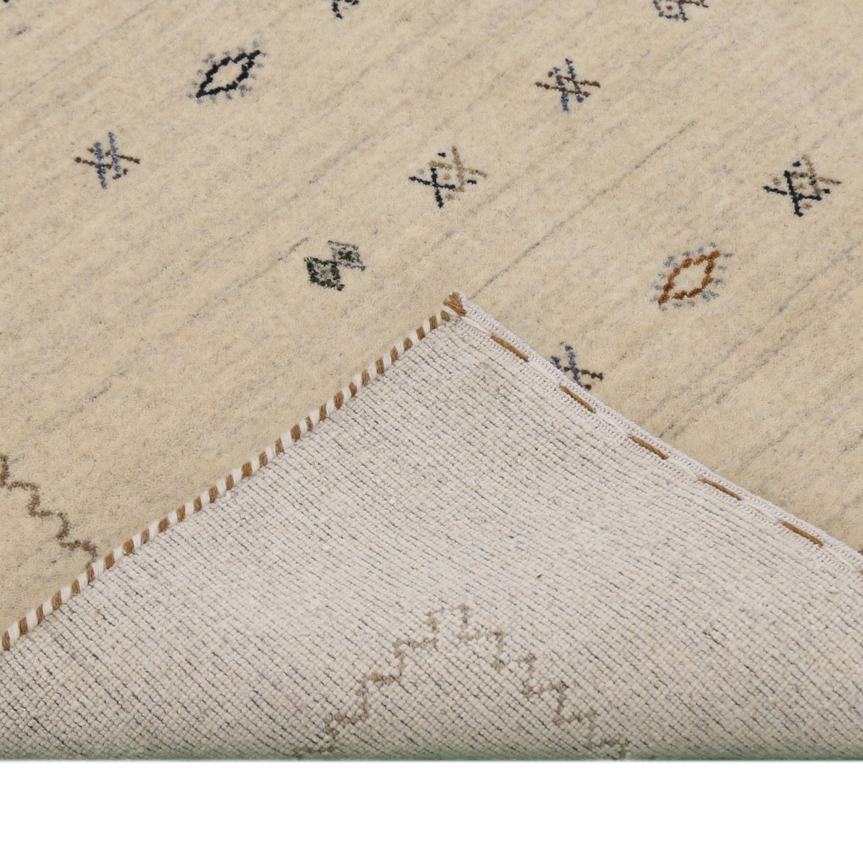 Modern Design Beige Hand Loomed Wool Area Rug