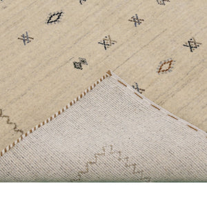 Modern Design Beige Hand Loomed Wool Area Rug