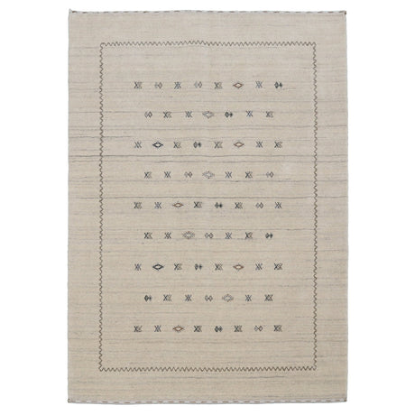Modern Design Beige Hand Loomed Wool Area Rug