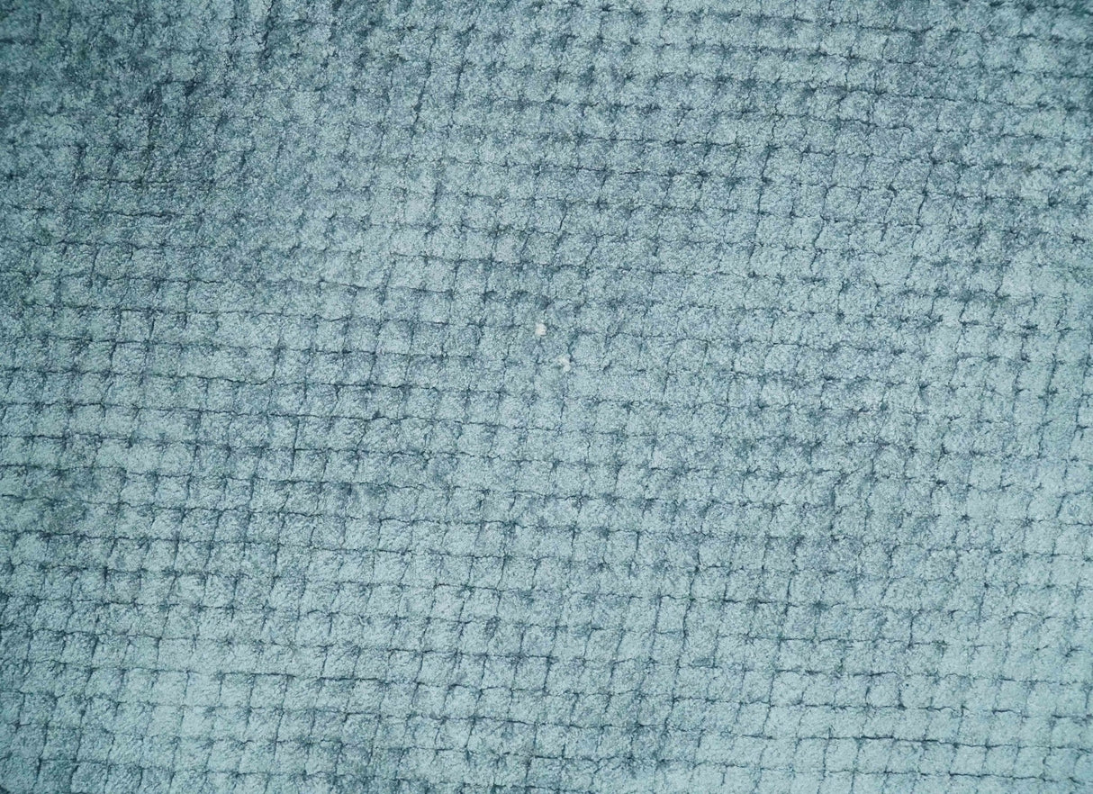 Modern Geometrical Cross Square Hand Made 2x4 Aqua Blue Art Silk Area Rug