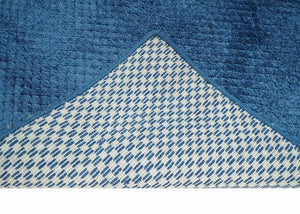 Modern Geometrical Cross Square Hand Made 2x4 Blue Art silk Area Rug