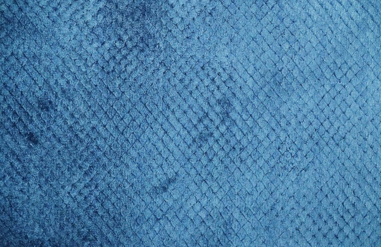 Modern Geometrical Cross Square Hand Made 2x4 Blue Art silk Area Rug