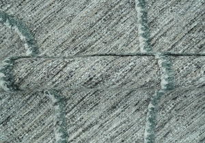 Modern Geometrical Hand carved Texture Gray, Ivory and Charcoal Hand Knotted 5x8 wool Area Rug