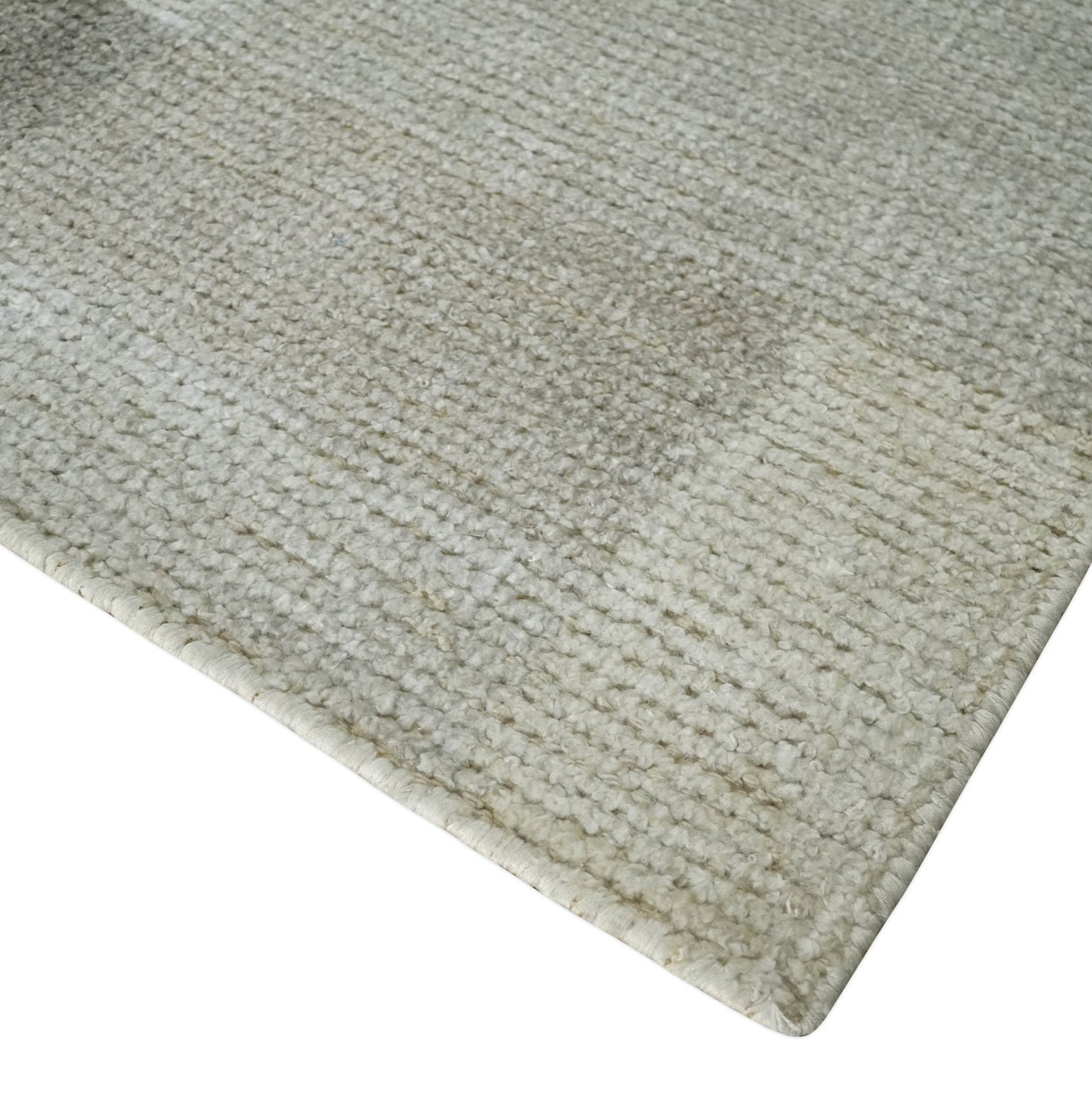 Modern Geometrical Hand knotted 2x3 Gray, Beige and Silver Area Rug | N5323