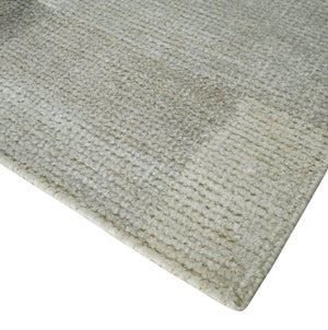Modern Geometrical Hand knotted 2x3 Gray, Beige and Silver Area Rug | N5323