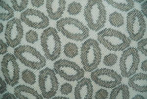 Modern Geometrical Ivory, Teal and Brown Hand Knotted 8x10 wool Area Rug