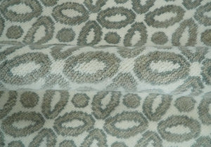 Modern Geometrical Ivory, Teal and Brown Hand Knotted 8x10 wool Area Rug