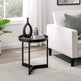 Modern Glass and Metal Round Side Table
