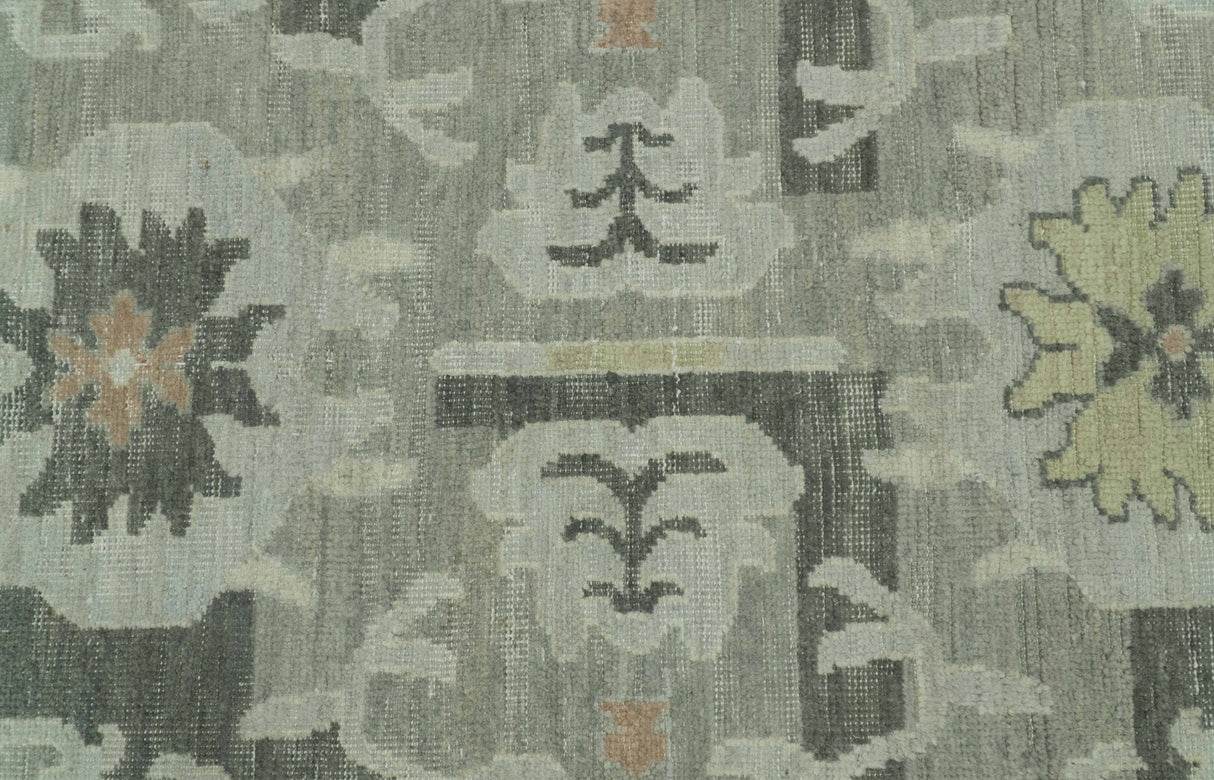 Modern Ikat Design Silver And Blue 8X10 Hand Knotted wool rug
