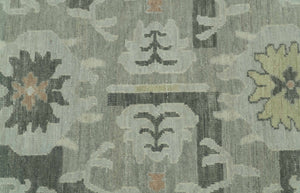 Modern Ikat Design Silver And Blue 8X10 Hand Knotted wool rug