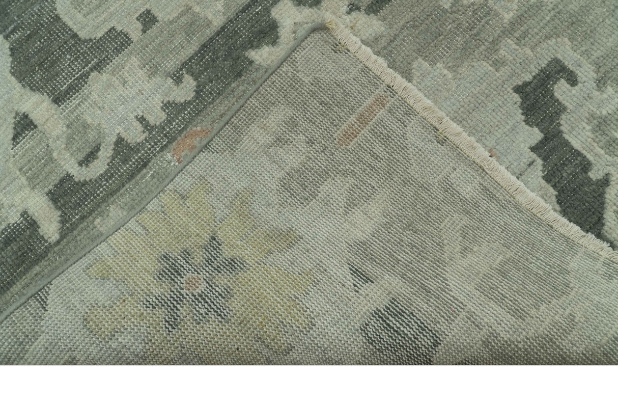 Modern Ikat Design Silver And Blue 8X10 Hand Knotted wool rug
