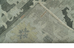 Modern Ikat Design Silver And Blue 8X10 Hand Knotted wool rug