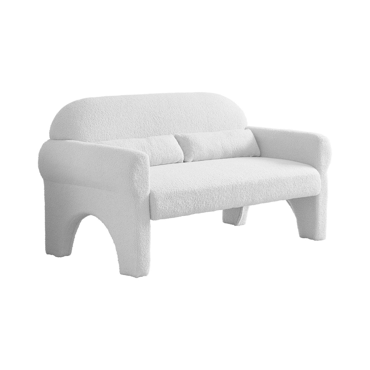 Modern Lambs Wool Fabric Loveseat for Living Room