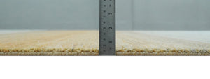 Modern Ombre 8x10 Hand Made Silver, Blue, Gold and Beige Scandinavian Blended Wool Flatwoven Area Rug | KE13