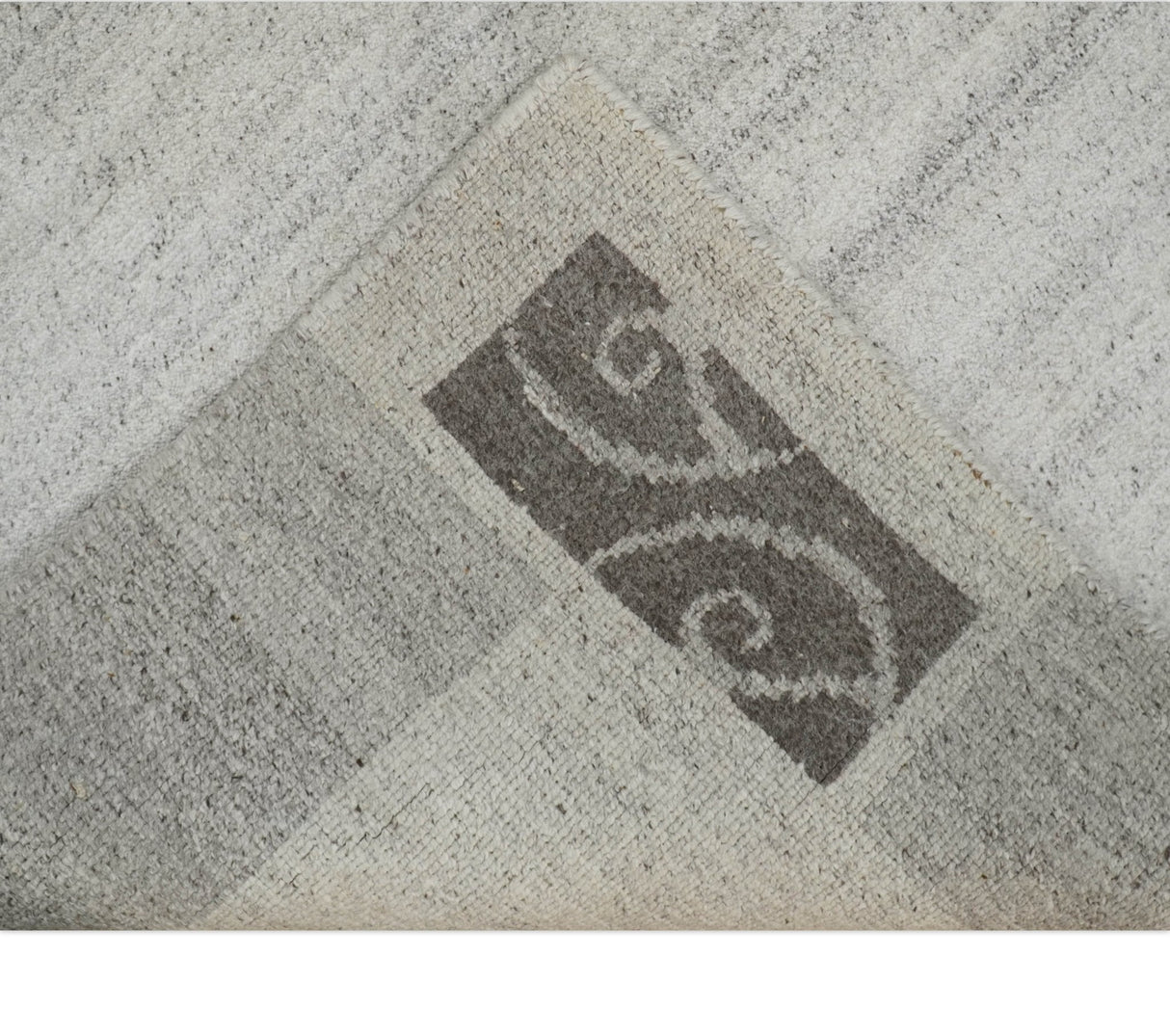 Modern Scandinavian 4.7x6.5 Brown and Silver Wool Hand Woven Area Rug | HL47