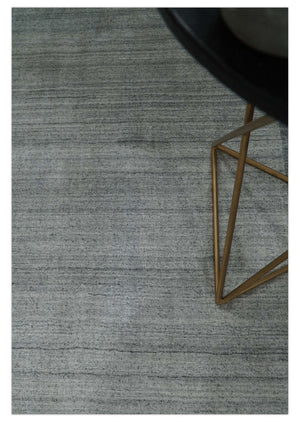 Modern Scandinavian 5x6.5 Gray and Silver Blended Wool Hand Woven Area Rug | HL48