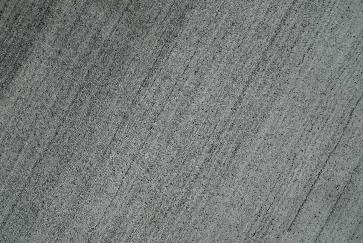 Modern Scandinavian 5x6.5 Gray and Silver Blended Wool Hand Woven Area Rug | HL48