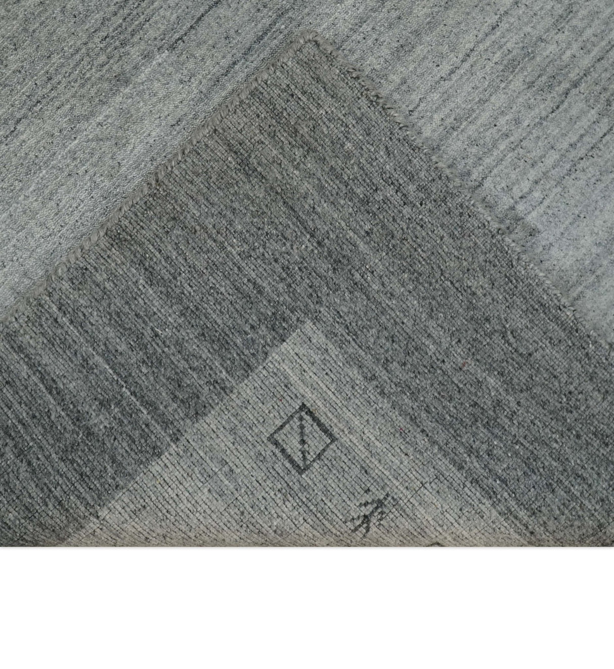 Modern Scandinavian 5x6.5 Gray and Silver Blended Wool Hand Woven Area Rug | HL48