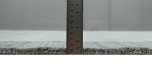 Modern Scandinavian 5x6.5 Gray and Silver Blended Wool Hand Woven Area Rug | HL48