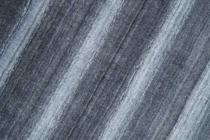 Modern Scandinavian Stripes 5x7 Blue and Silver Wool Hand Woven Area Rug | HL26