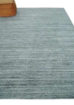 Modern Shaded Solid Handloom Silver, Charcoal and Gray 8x10 Contemporary Wool Area Rug | TRD10283810S