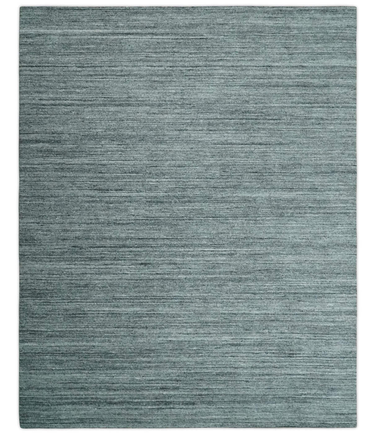 Modern Shaded Solid Handloom Silver, Charcoal and Gray 8x10 Contemporary Wool Area Rug | TRD10283810S