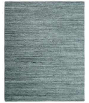 Modern Shaded Solid Handloom Silver, Charcoal and Gray 8x10 Contemporary Wool Area Rug | TRD10283810S