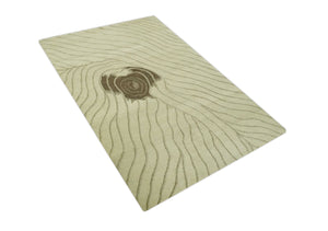 Modern Stripes Design Beige and Brown Hand loom 5.6x8 wool and art Silk Area Rug