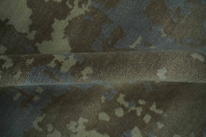 Modern abstract Beige, Olive and Gray 6x9 Hand Knotted Wool and Art Silk Area Rug