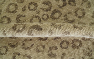 Modern leopard Design Hand knotted Camel and Taupe Custom Made wool area rug