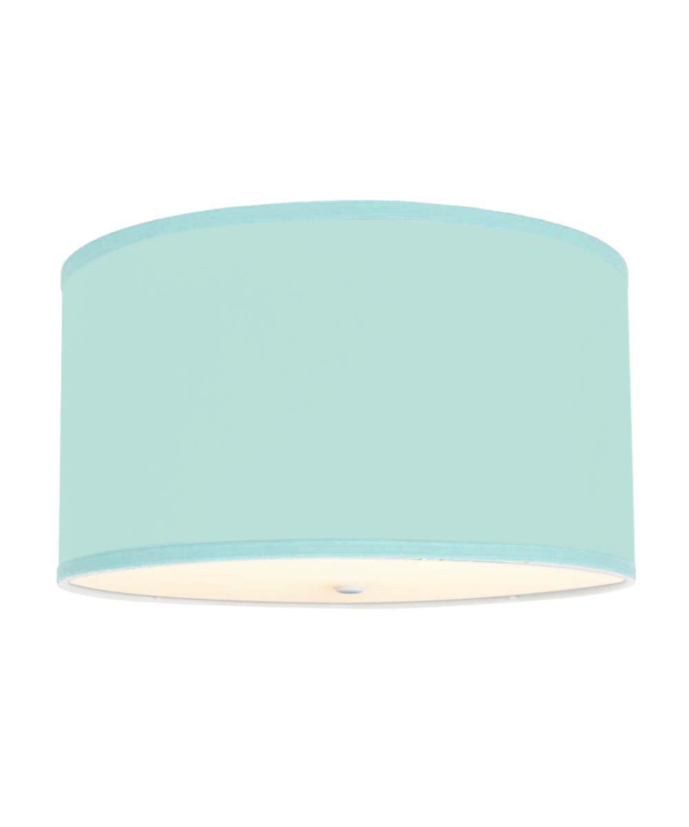 Moderne Flush Mount Conversion Kit 16"w Island Paradise Linen Drum Lampshade