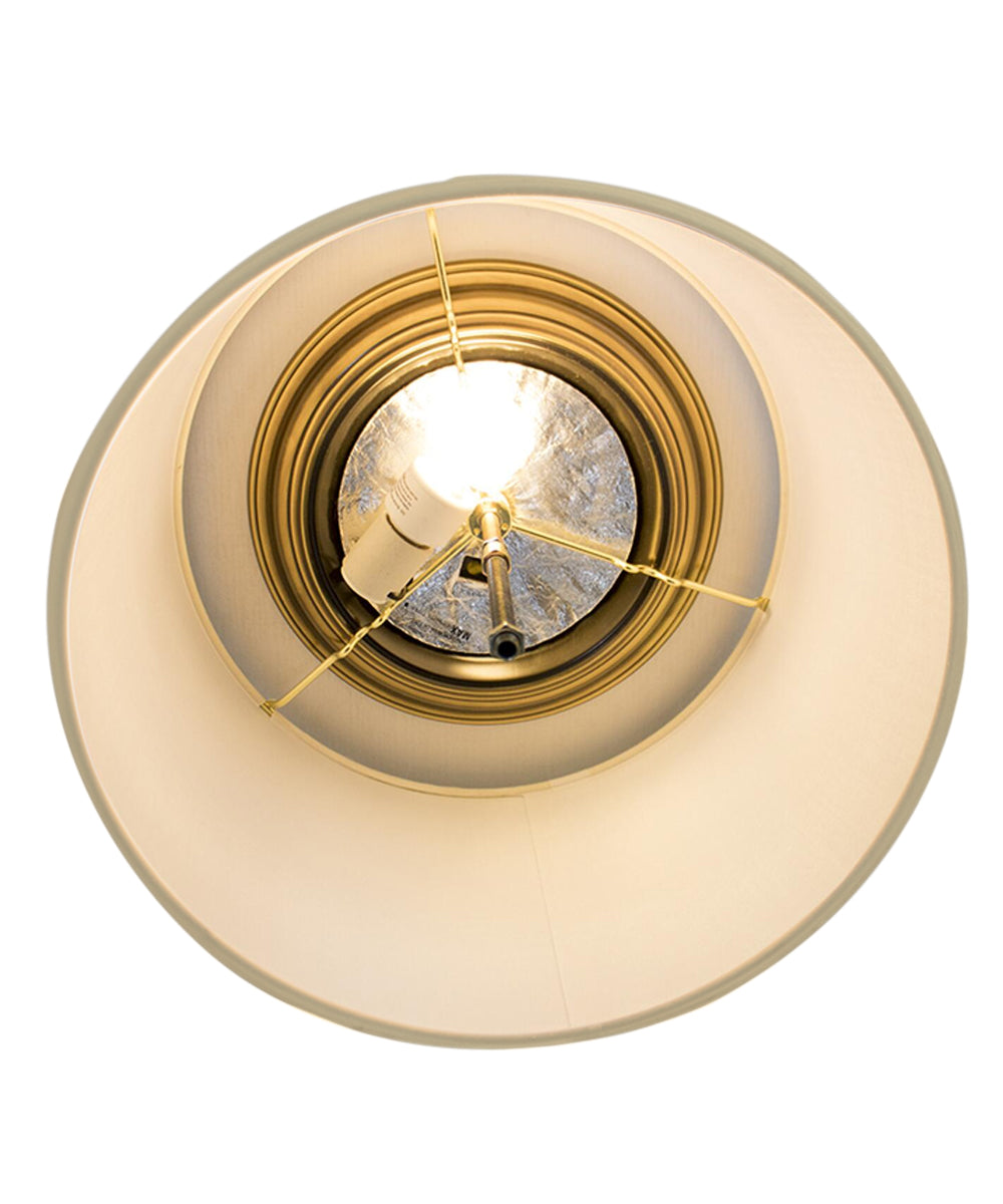 Moderne Flush Mount Conversion Kit 18"w White Linen Shallow Drum Lampshade