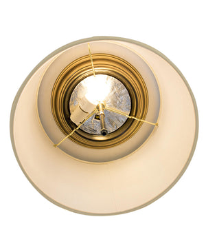 Moderne Flush Mount Conversion Kit 18"w White Linen Shallow Drum Lampshade