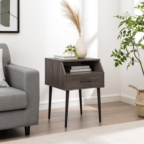 Mora 18" Contemporary Side Table with Storage