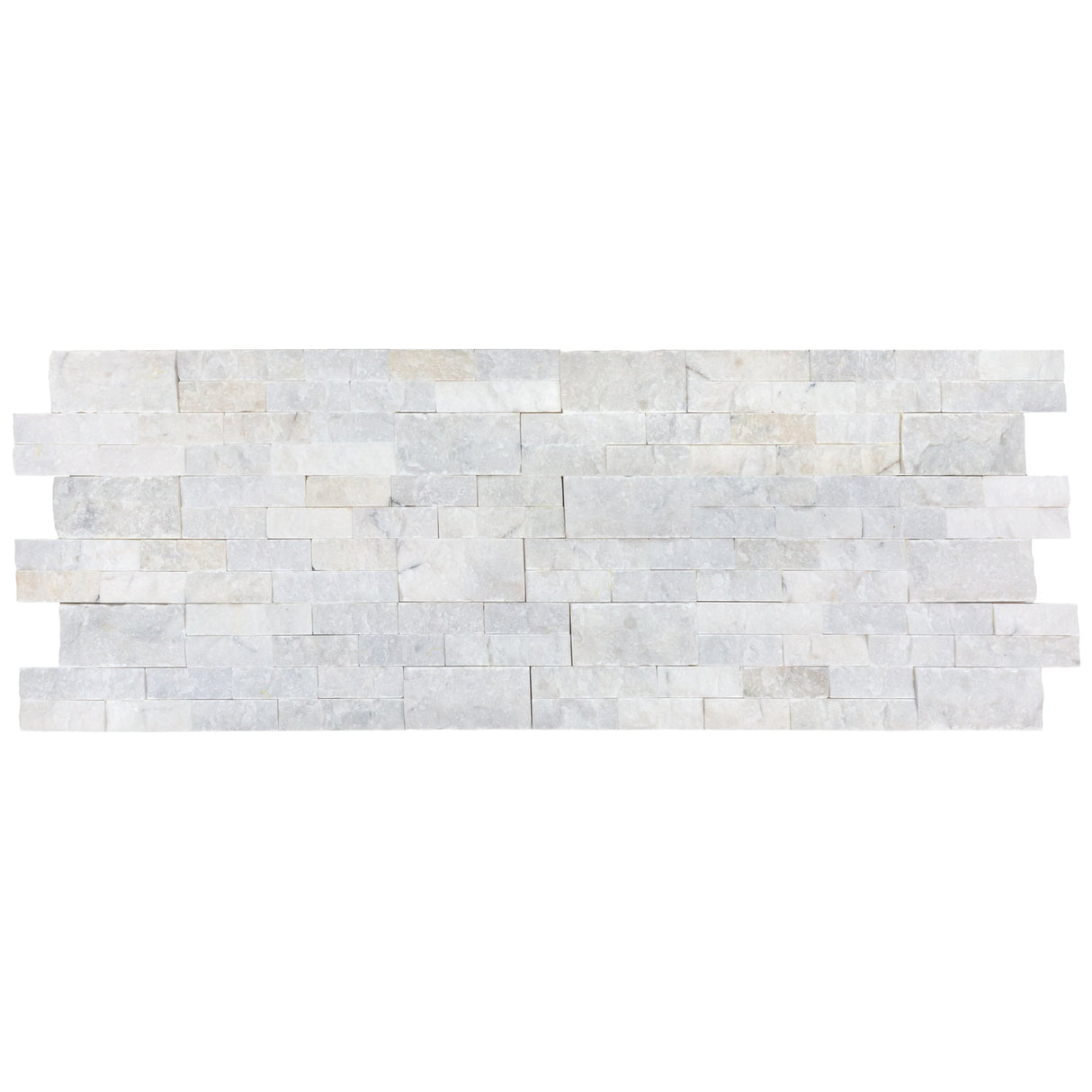 Mugla White Ledger 3D Panel 6"x24" Split-face Natural Marble Wall Tile - Belair Collection