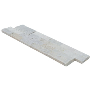 Mugla White Ledger 3D Panel 6"x24" Split-face Natural Marble Wall Tile - Belair Collection