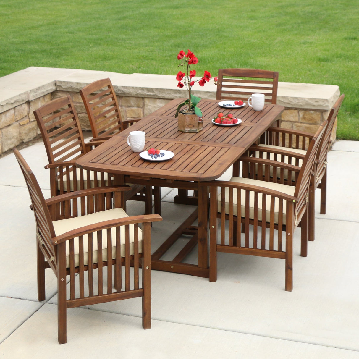 Mumford Outdoor Patio 7-Piece Dining Set with Cushions