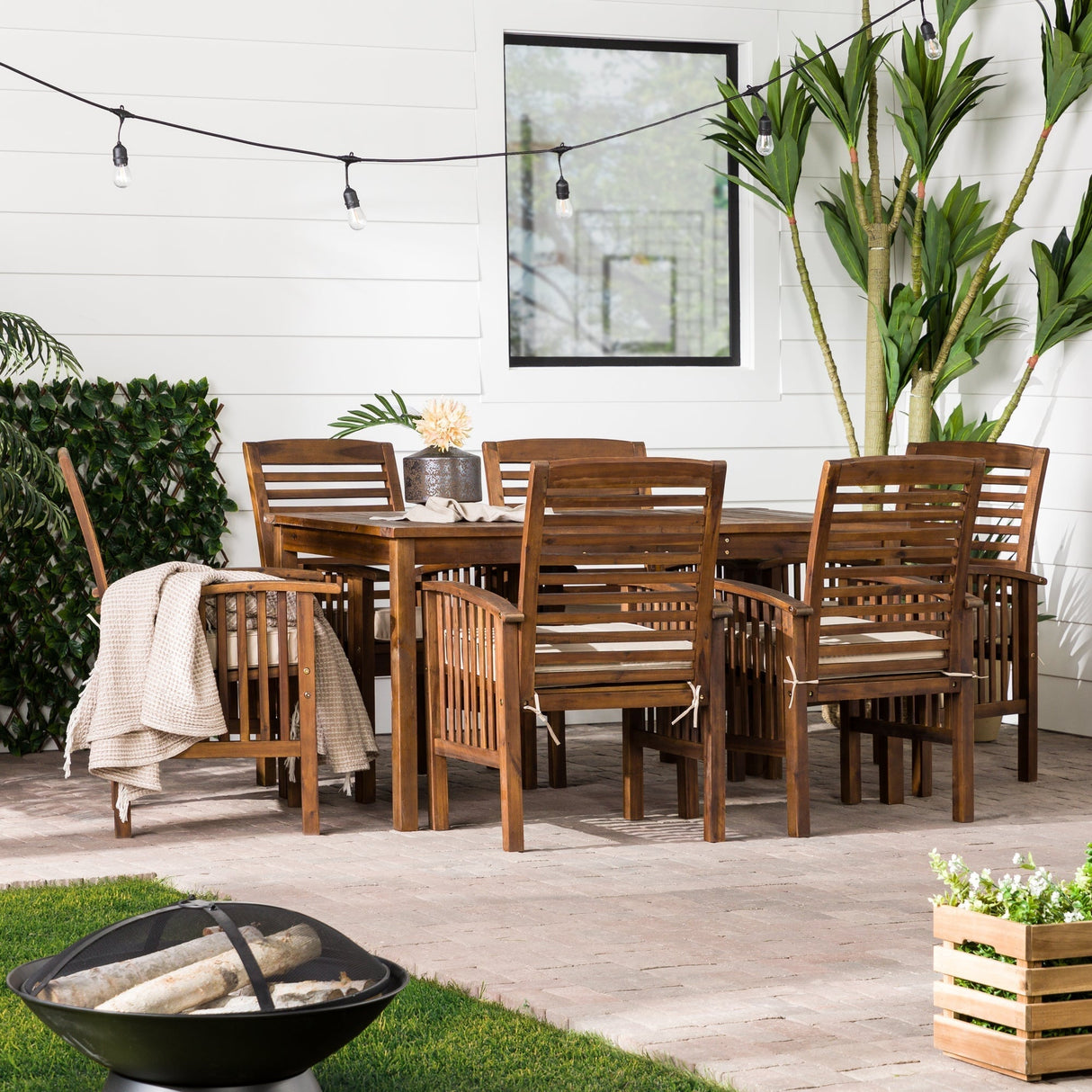 Mumford Outdoor Patio 7-Piece Dining Set with Cushions