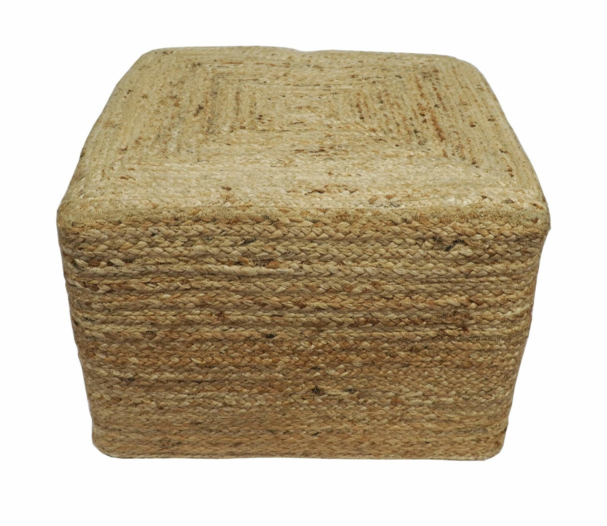 Natural Brown Jute Pouf, Hand Braided boho Pouf Ottoman Footstool, Side table, Seat , Foot Rest, Living Room, Bedroom | JP1