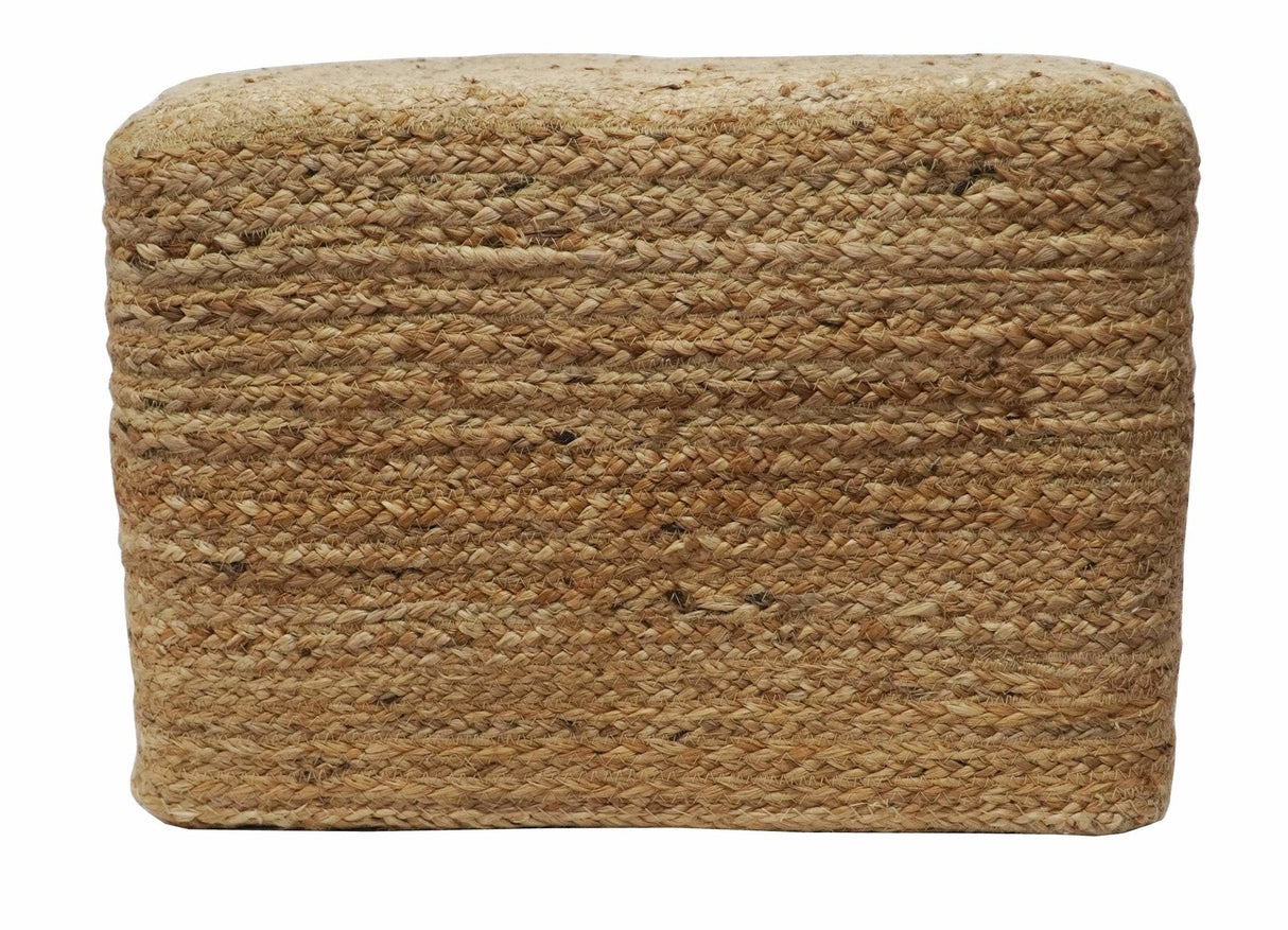 Natural Brown Jute Pouf, Hand Braided boho Pouf Ottoman Footstool, Side table, Seat , Foot Rest, Living Room, Bedroom | JP1