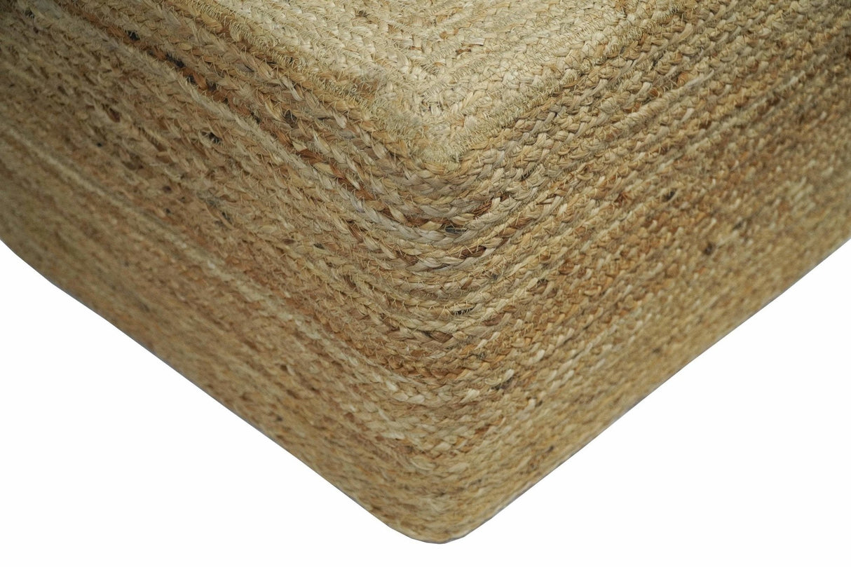 Natural Brown Jute Pouf, Hand Braided boho Pouf Ottoman Footstool, Side table, Seat , Foot Rest, Living Room, Bedroom | JP1