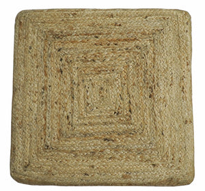 Natural Brown Jute Pouf, Hand Braided boho Pouf Ottoman Footstool, Side table, Seat , Foot Rest, Living Room, Bedroom | JP1