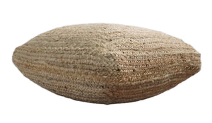 Natural Brown Jute Square Pouf, Hand Braided boho Pouf Ottoman Footstool, Side table, Floor Pillow, Foot Rest, Living Room, Bedroom | JP8